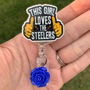 Pittsburgh Steeler Football Retractable Badge Reel